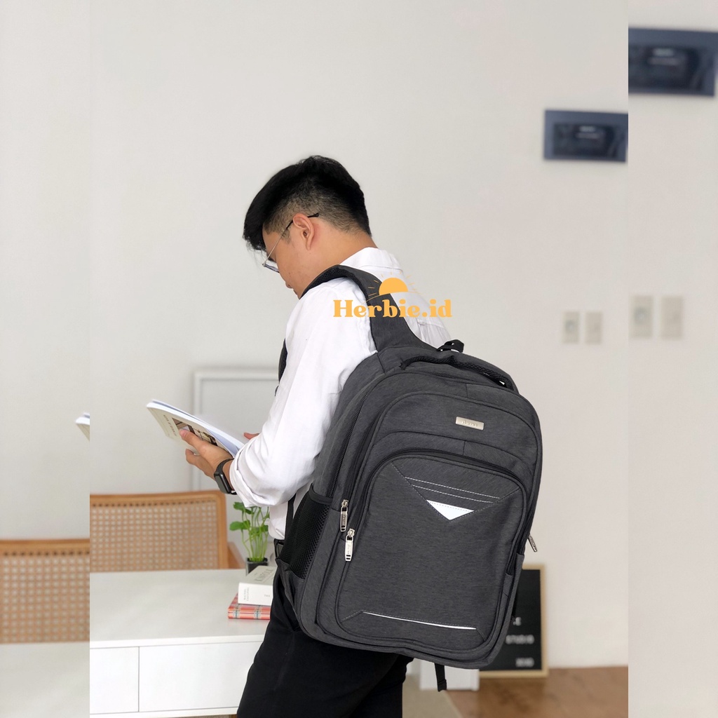 TAS RANSEL LAPTOP KERJA KULIAH SEKOLAH MERK AURES BAHAN NILON WATERPROOF KUALITAS IMPORT QUALITY BON