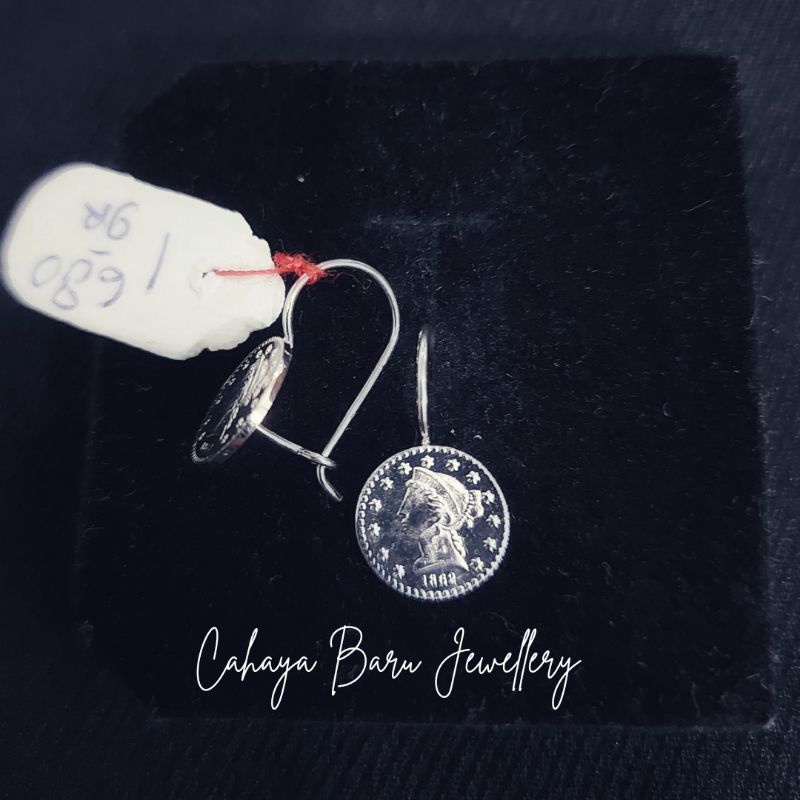 Anting kait emas putih 750 - ELIZABETH