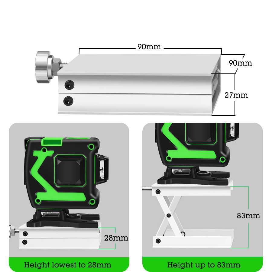 HILDA LASER LEVEL 12 Garis 3D Laser Tingkat Self-leveling 360 Horisontal Vertikal Palang Rotary Lase