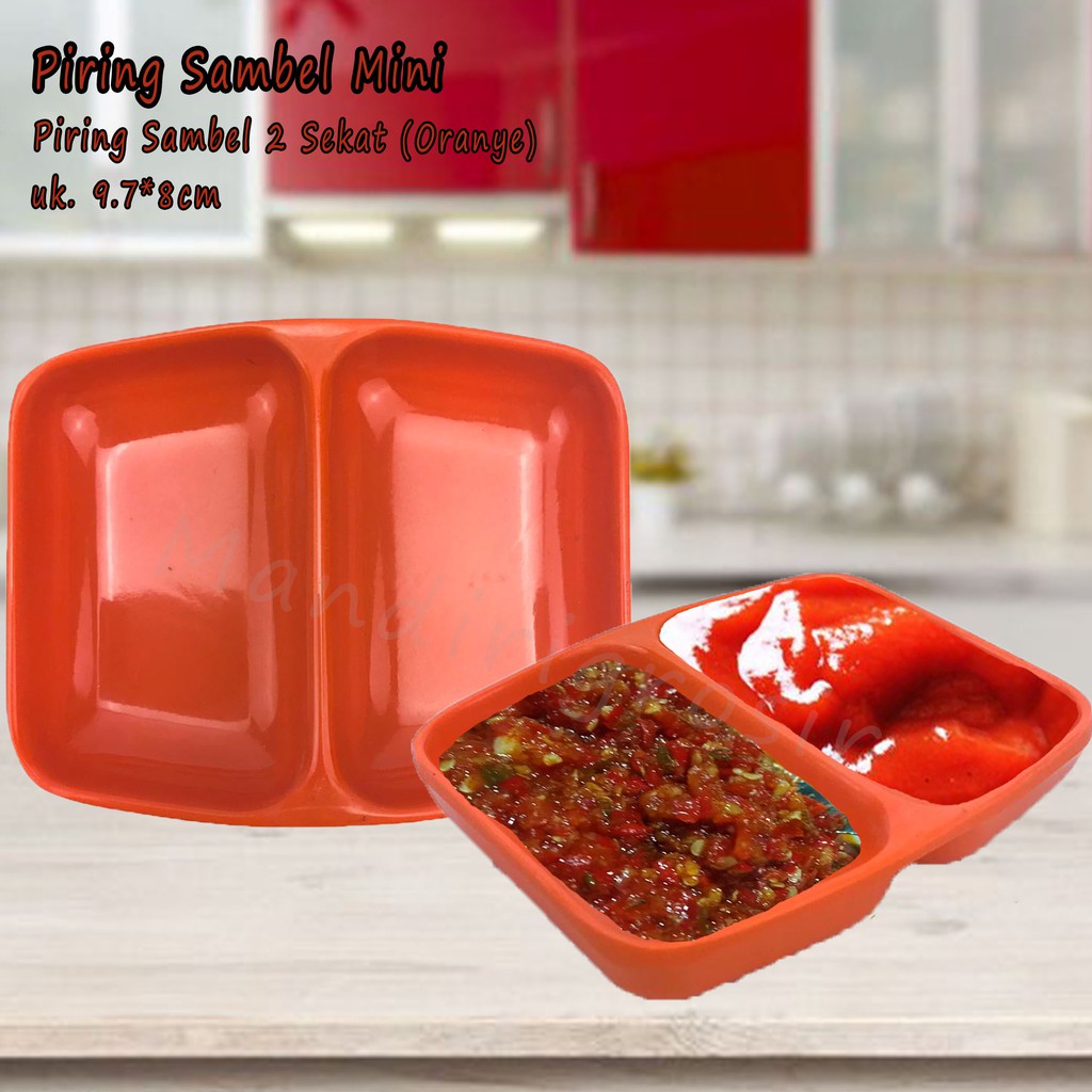 Piring Sambel * 2 Sekat * 9.7*8cm