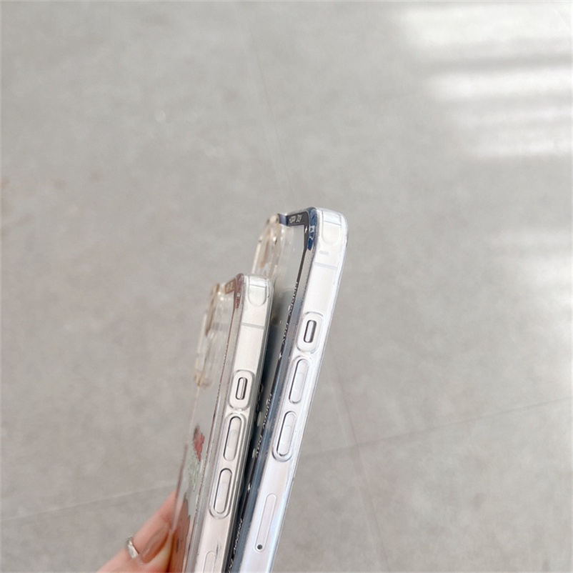 Soft Case Silikon Motif Kartun Beruang Untuk Compatible for iPhone 11 Pro Max iPhone 14 13 12 Pro Max X Xr Xs Max Se 2020 iPhone 7plus 8plus 8 7 6 6s plus Cartoon Bear Series Translucent Frame Soft Silicone Shockproof Phone Case