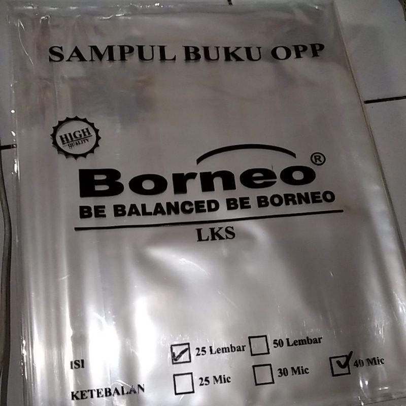 

1pack 25 lembar SAMPUL BUKU OPP LKS LEM