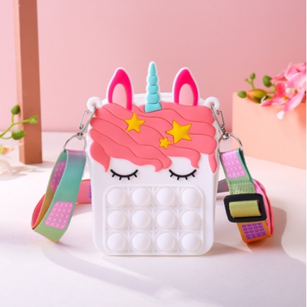 simple dimple pop it rainbow mainan  pop its round fitged Toy Push bubble-TAS POP IT PUTIH