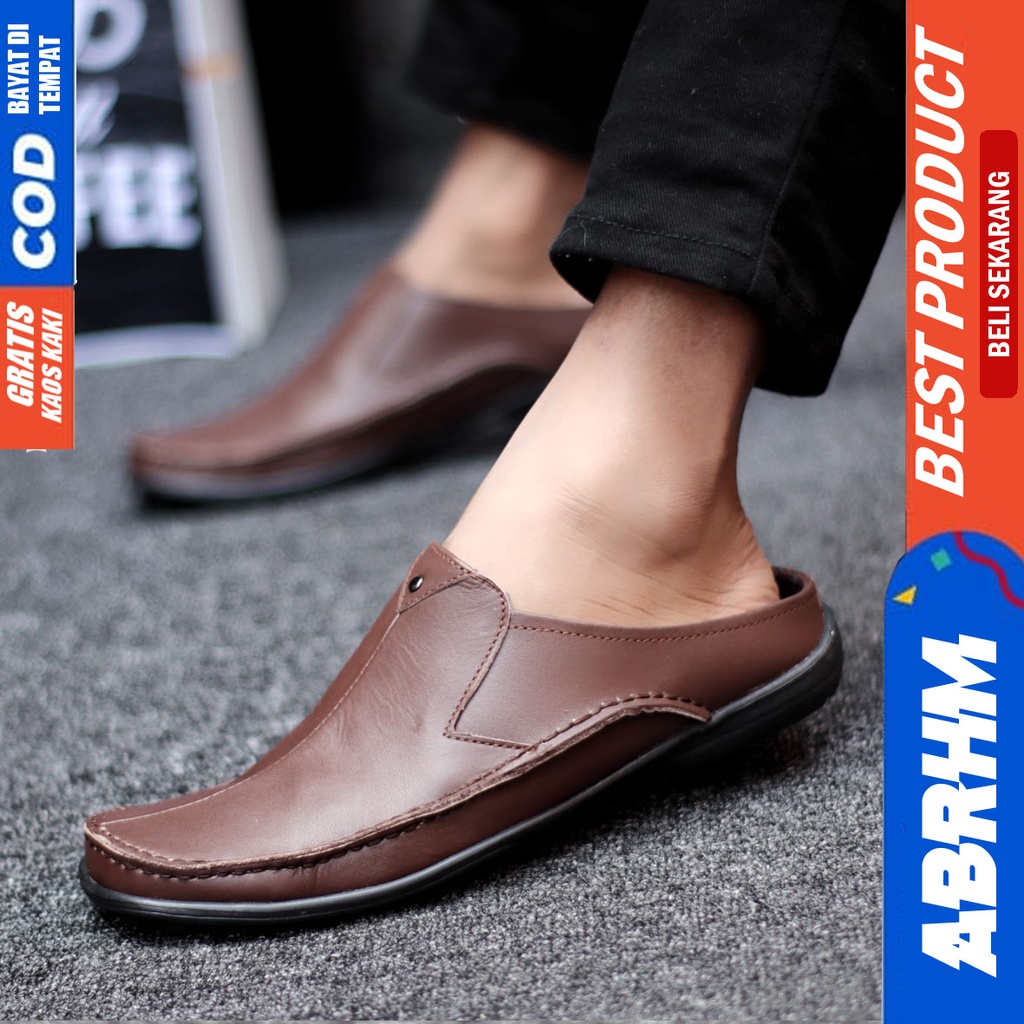 Abrhm Class - Sepatu Sandal Pria Bustong Kulit Asli