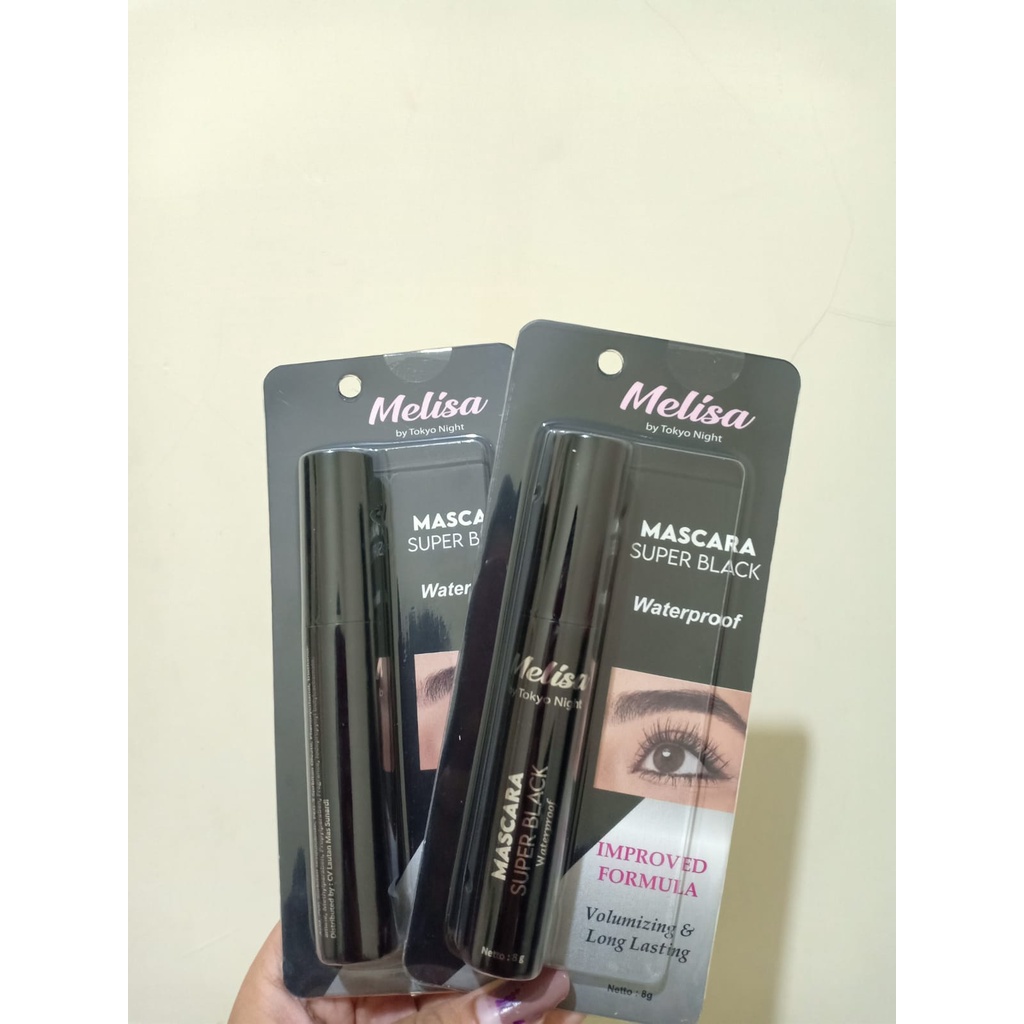 ⭐BAGUS⭐ MELISA SUPER BLACK MASCARA WATERPROOF 8GR | Maskara