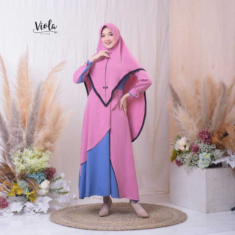 gamis set Nabila Original viola