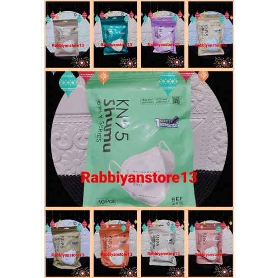 Masker Shumu Kn95 Premium Earloop 6 Ply Warna Warni 10 Pcs 6Ply KN 95