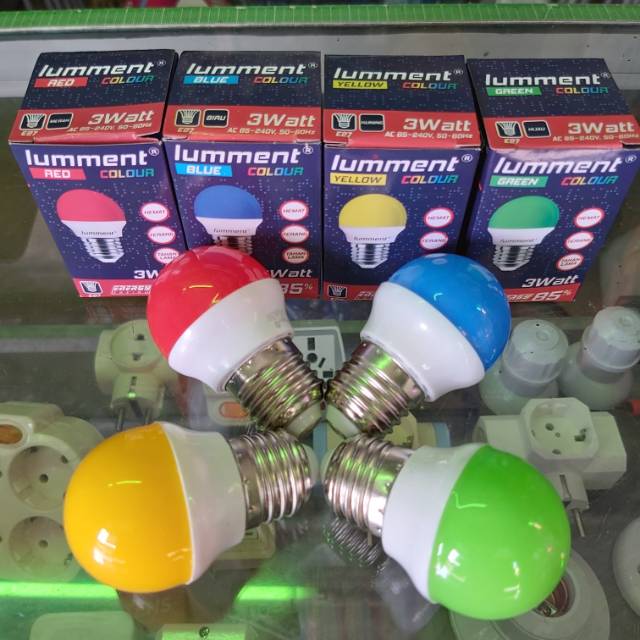 Bohlam lampu led warna LUMMENT 3w.