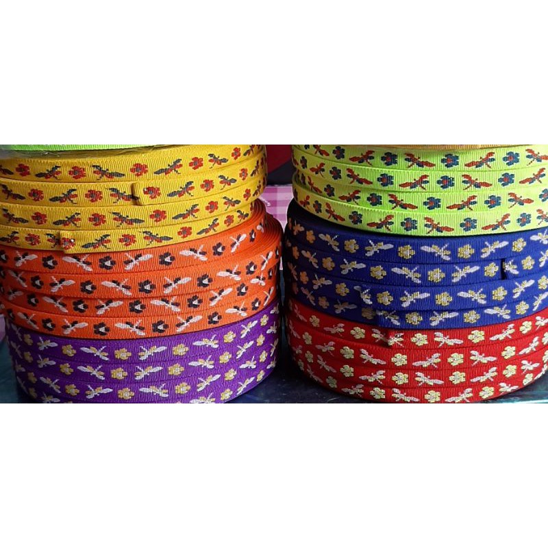 Bahan Tali motif panjang 12 meter 1 cm roll kalung kucing A