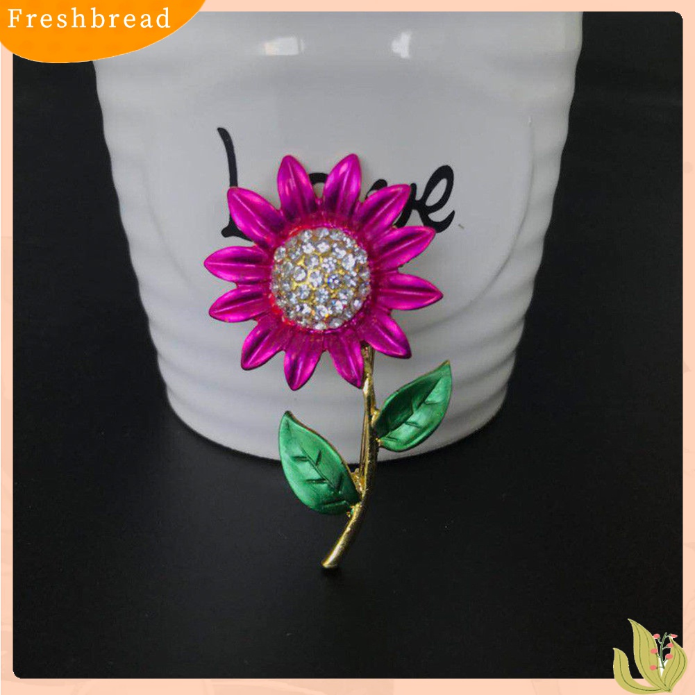 [ TERLARIS]Women Fashion Rhinestone Jewelry Gift Clothes Badge Decor Sunflower Brooch Pin