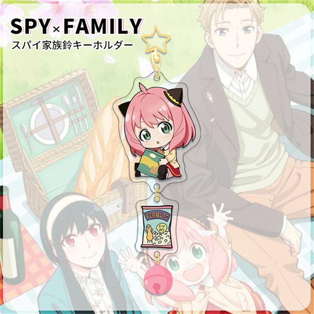 LANFY Interior Accessories Keychain Cartoon Acrylic Keychain SPY X FAMILY Women Men Key Rings Key Holder Anime Jewelry Anya Cosplay Yor Forger