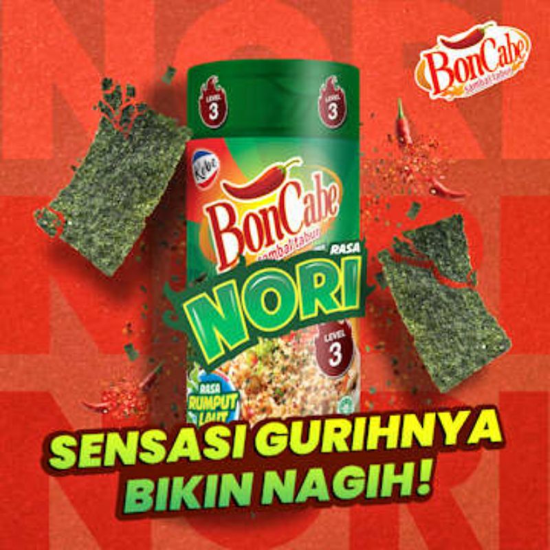 

Kobe Boncabe Nori Level 3 Kemasan 35 gr - Sambal tabur Rasa Rumput Laut - Sambel Bon Cabe