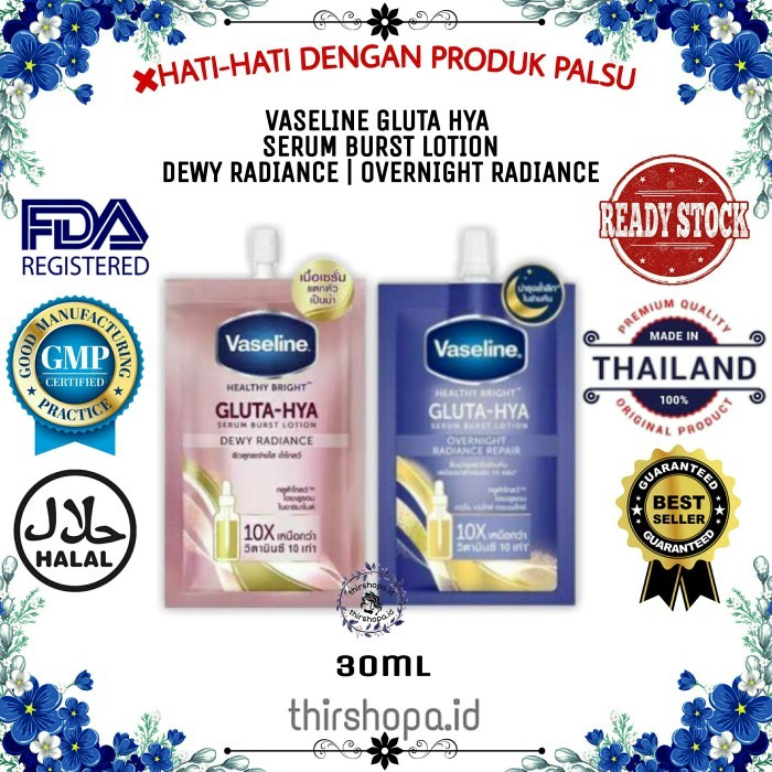 (READY & ORIGINAL) VASELINE GLUTA HYA THAILAND DEWY RADIANCE / OVERNIGHT RADIANCE REPAIR BODY LOTION