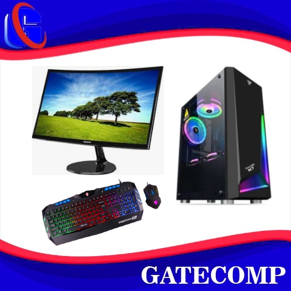 PC Gaming Intel Core I3 10105F  GTX 1650 4GB  With LED 24 Samsung Siap Rendering &amp; Editing