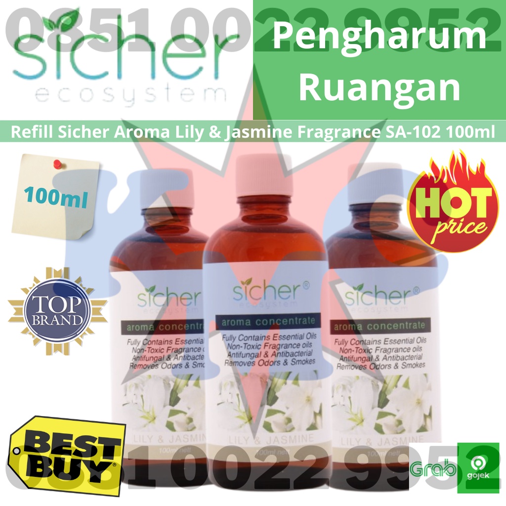 Refill Sicher Aroma Lily &amp; Jasmine Fragrance SA-102 100ml