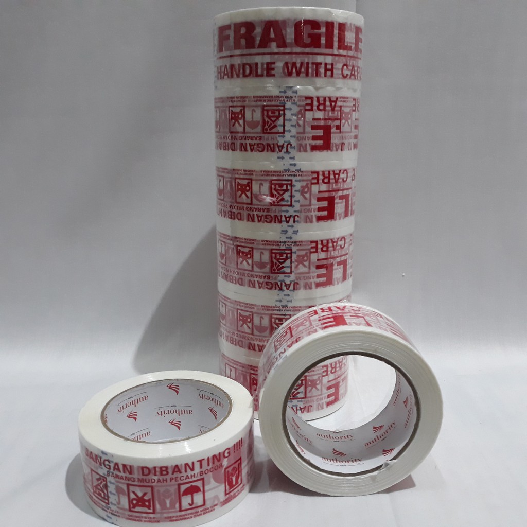 

Lakban Fragile Putih 48 mm X 90 Yard