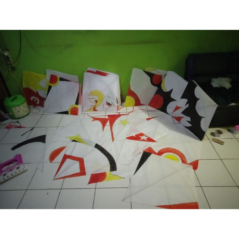 10 layangan aduan asli Garut ukuran 75x80cm