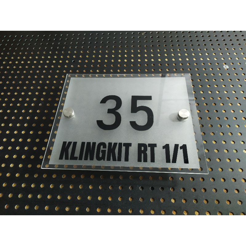 Nomor Rumah / papan nomor rumah/ plat nomor rumah/ Acrylic nomor rumah/ model 123456 A