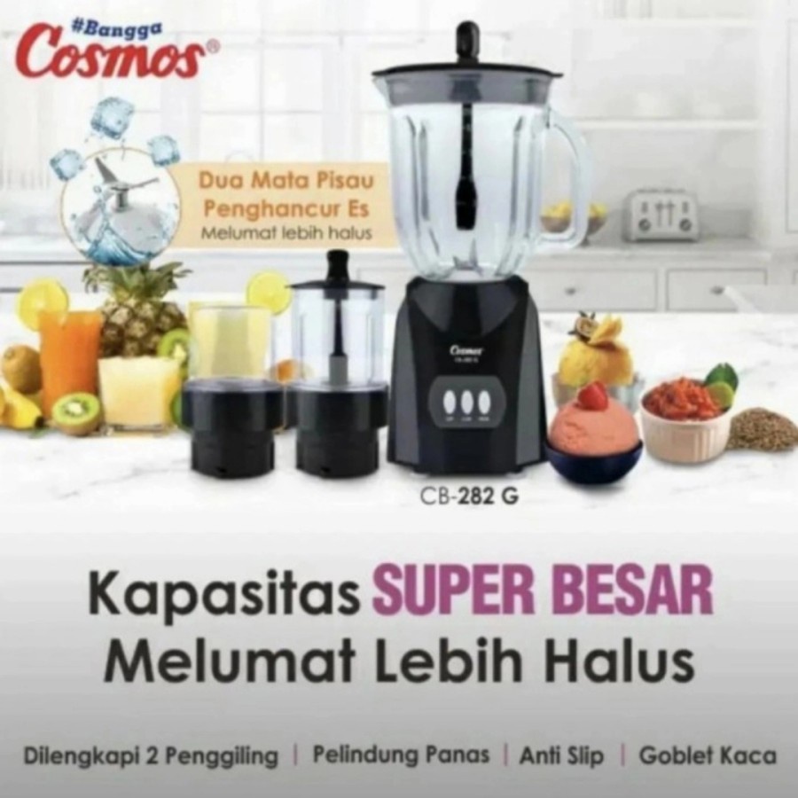 Cosmos Blender Kaca CB-282G Kapasitas 2L Blender 3in1 Multi fungsi