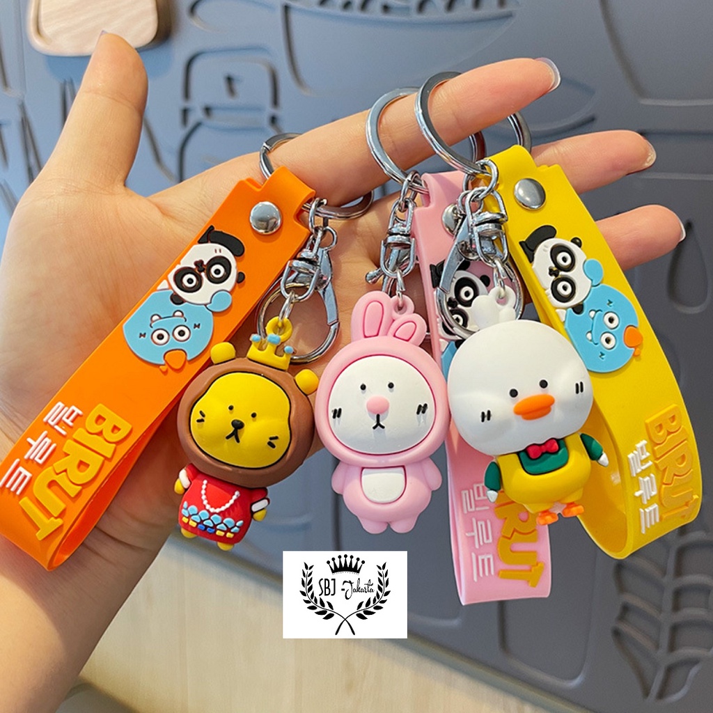 Gantungan kunci Korea Fashion aksesoris Tas keychain Chubby Birut Panda Kelinci Shiba inu