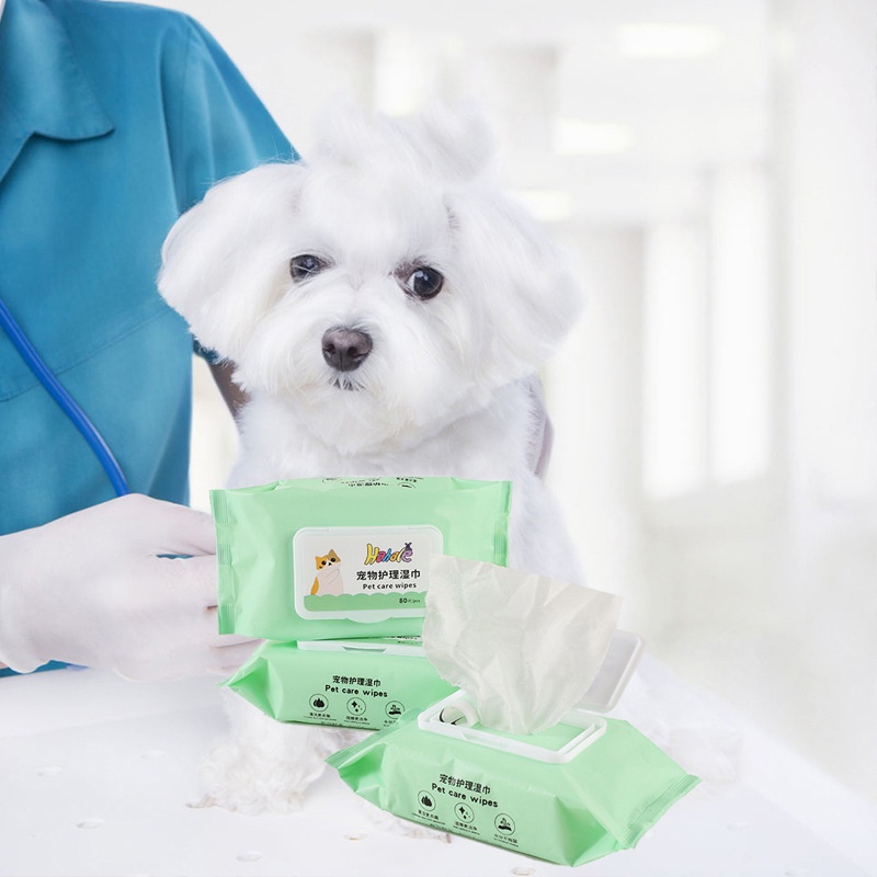 Hahale Tissue Basah Non Alkohol 80 Pcs Pet Care Wipe Untuk Anjing dan Kucing