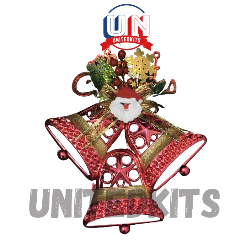 AKSESORIS NATAL GANTUNGAN NATAL MOTIF SANTA LONCENG HIASAN NATAL GANTUNGAN PINTU - HIASAN POHON NATAL - JT21-A 81029 / JT20-L123 - MERRY CHRISTMAS DECORATION UNITEDKITS