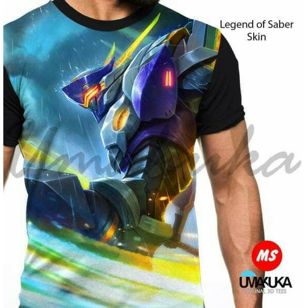 baju tshirt kaos 3d game mobile legend saber skin epic premium original murah & keren