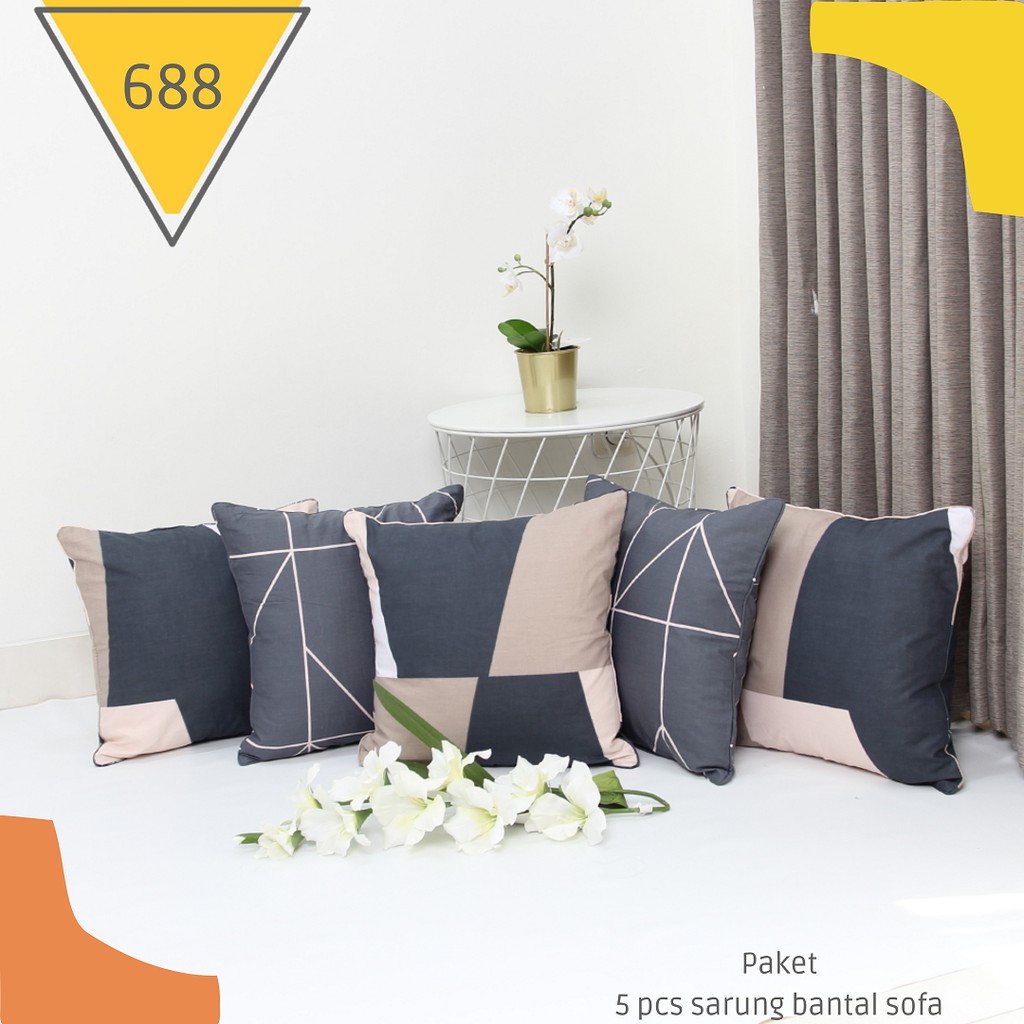 Set Sarung bantal sofa 50x50, 1 set  isi 5