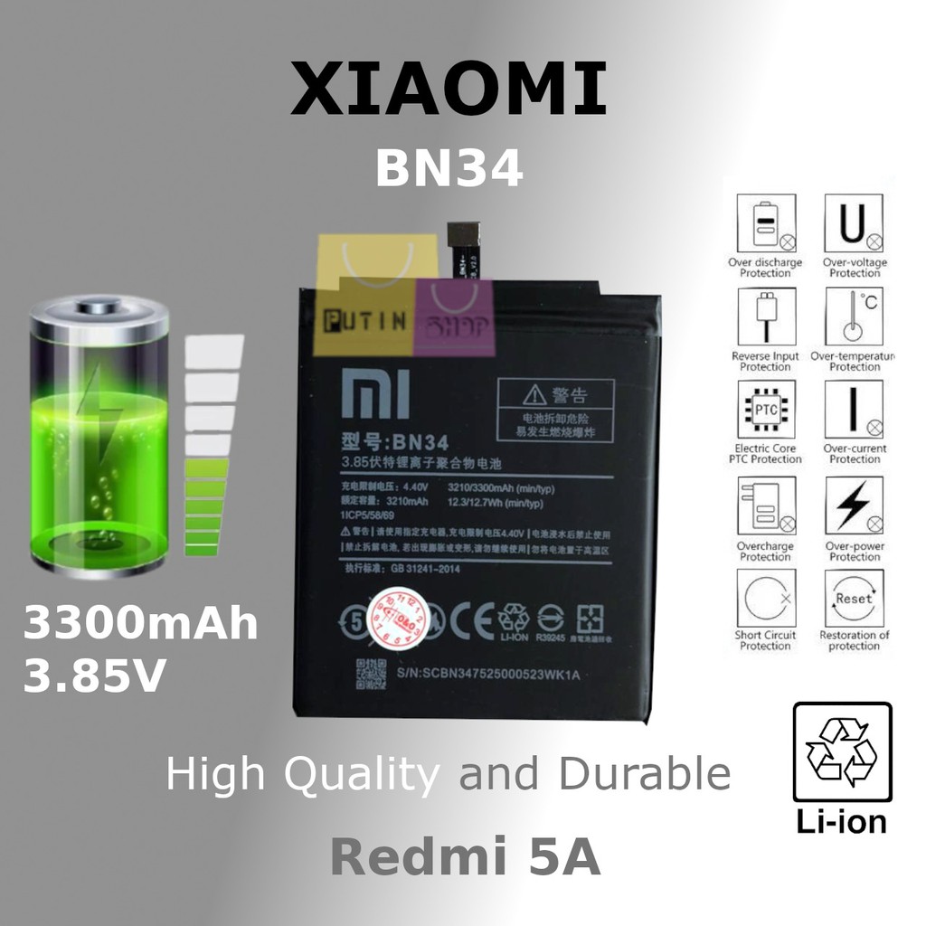 (P) Baterai batre batere battery Xiaomi Redmi 5A / BN34