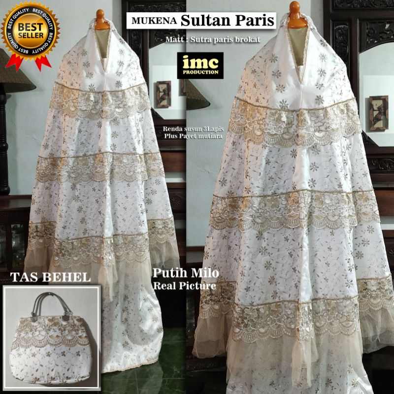 Mukena sutra paris hitam prada exlusive