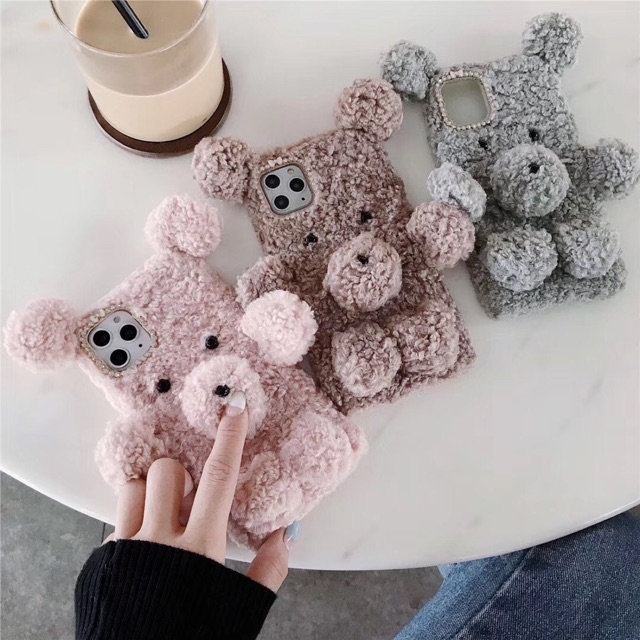 Furr Case Bear untuk All Phone Types iPhone Oppo Vivo Xiaomi Samsung Huawei Realme 5 3 pro V15 F11