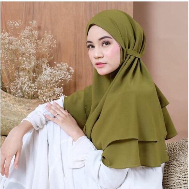 Hijab Doubel Layer Maryam/Bergo Maryam 2 Layer Hijab Instant