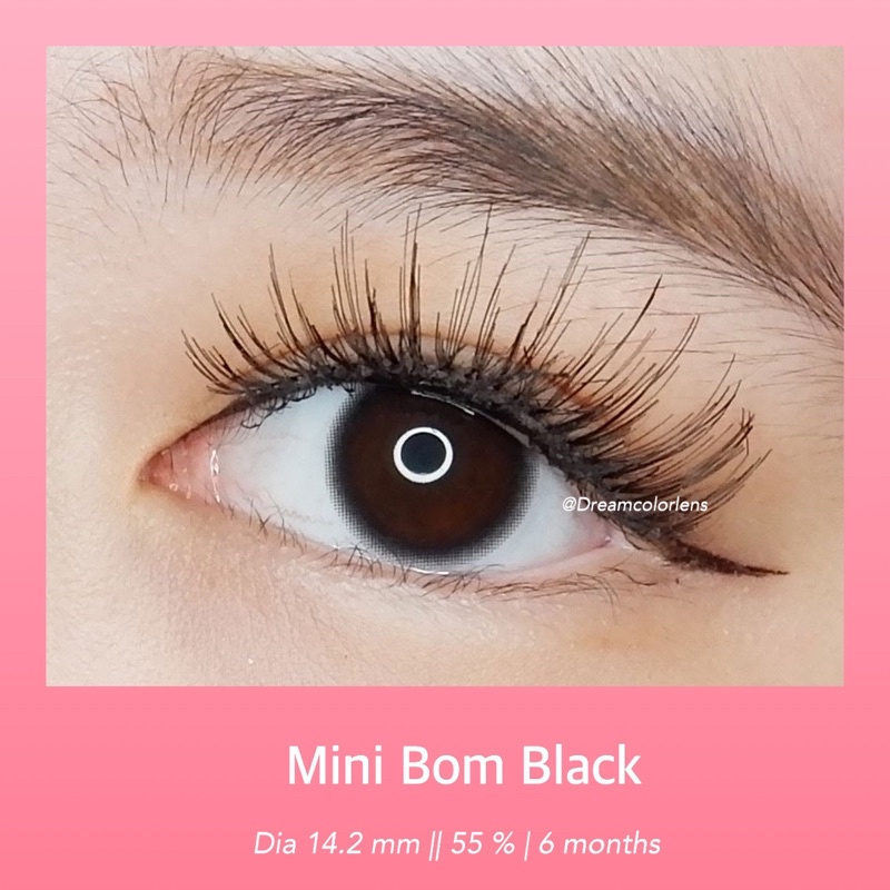 Softlens Kitty Kawaii Mini Bom Black / Hitam Normal Minus Beda Minus