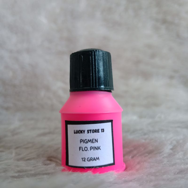 PIGMEN 12gr FLUORESCENT PINK Merah Muda Stabilo Mini Kecil Pewarna Sablon Pigment Color Colour Bundl