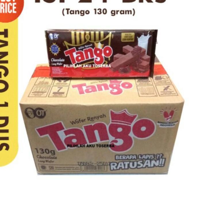 

-6 > Tango wafer 130gr coklat vanilla 1dus isi 24pcs / 1 dus / 1 box / 1 karton / Ecer 5.000 ,