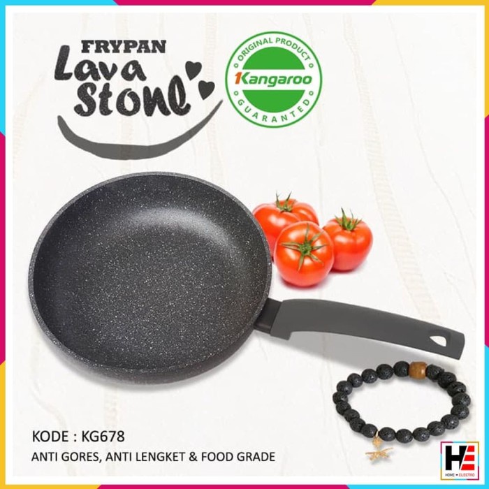 Frypan Kangaroo 24cm KG-678 / KG678 Lava Stone Kuat & Tebal Bebas PFOA
