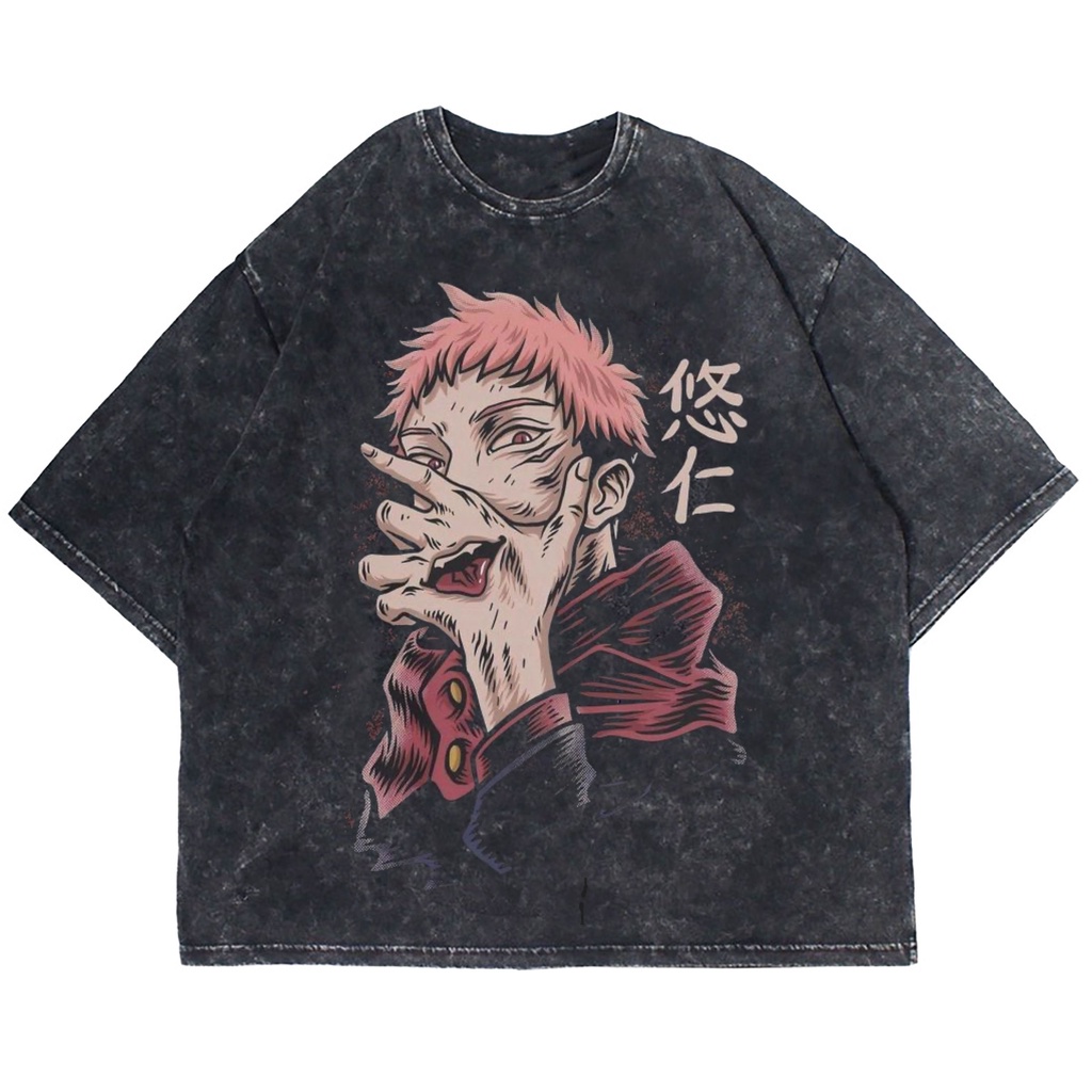 Jual Kaos Oversize Anime Jujutsu Kaisen Itadori Streetwear Washing