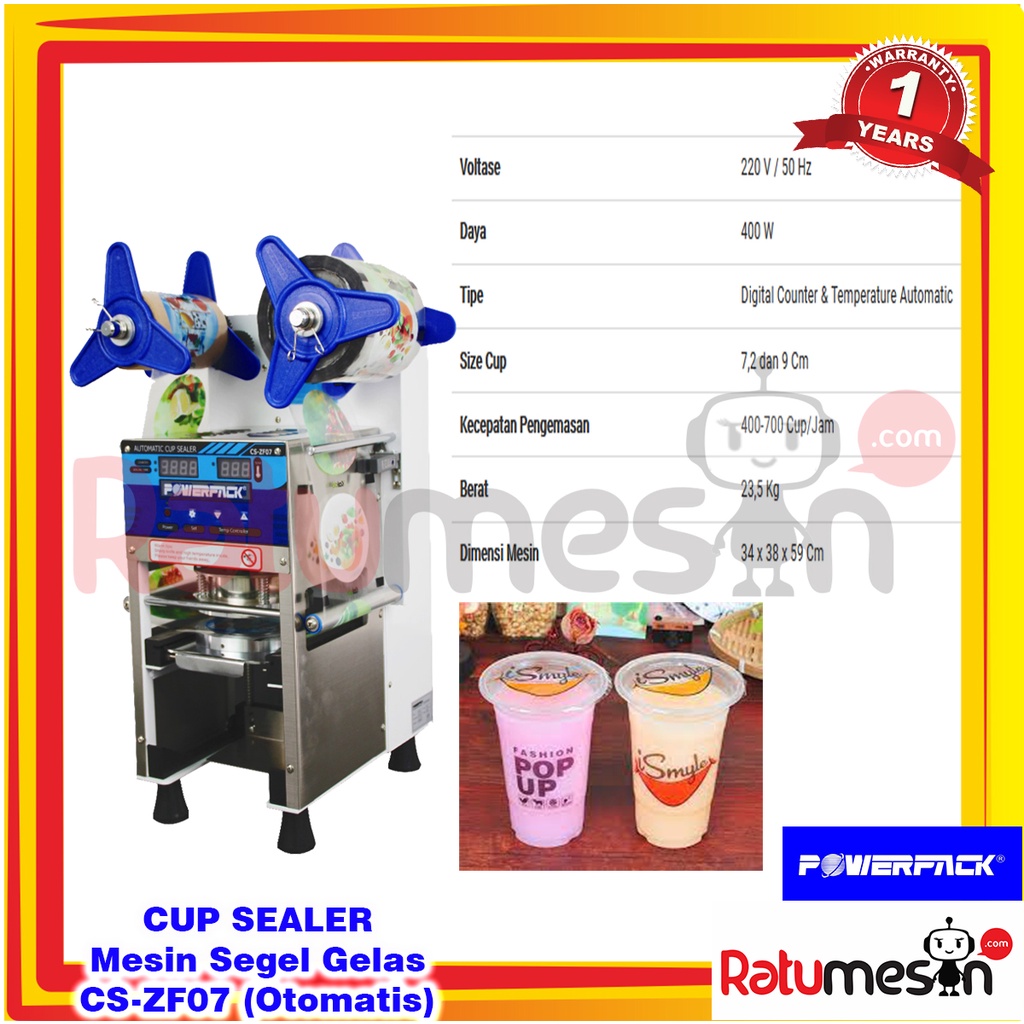 Cup Sealer / Mesin Segel Gelas Plastik CS-ZF07 POWERPACK - Otomatis & Digital Counter