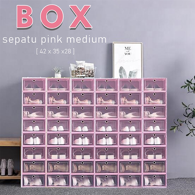 Box Sepatu Kotak Sepatu Transparan Tebal Serbaguna Shoes Box Tempat Penyimpanan Sandal -Wonderdekorasi