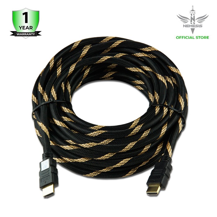 Cable hdmi 1.4 nyk 10m m-m gold 4k uhd hdcp 3d ethernet - Kabel hdtv 10 meter male