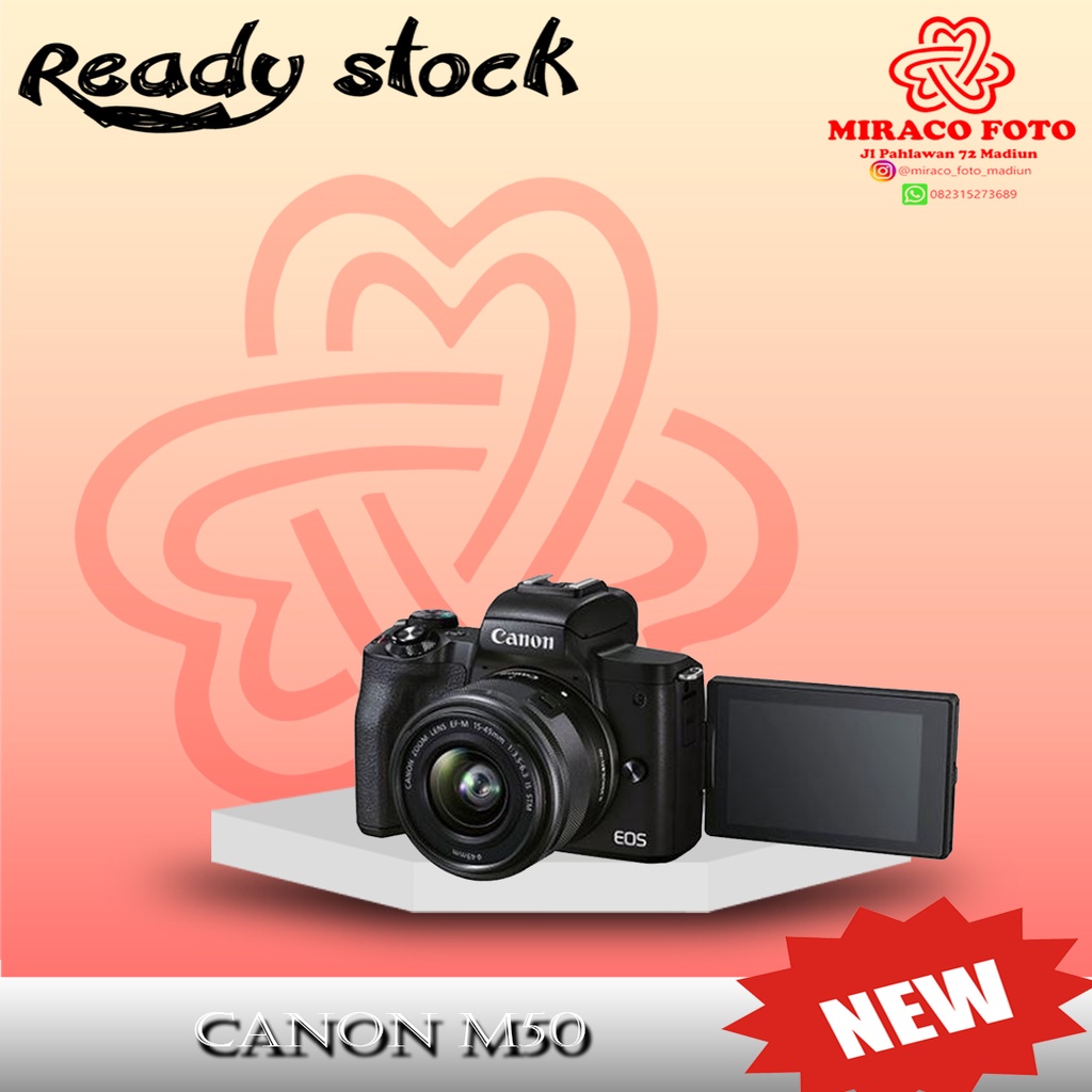 CANON EOS M50 / CANON M50 KIT 15-45mm KAMERA MIRRORLESS