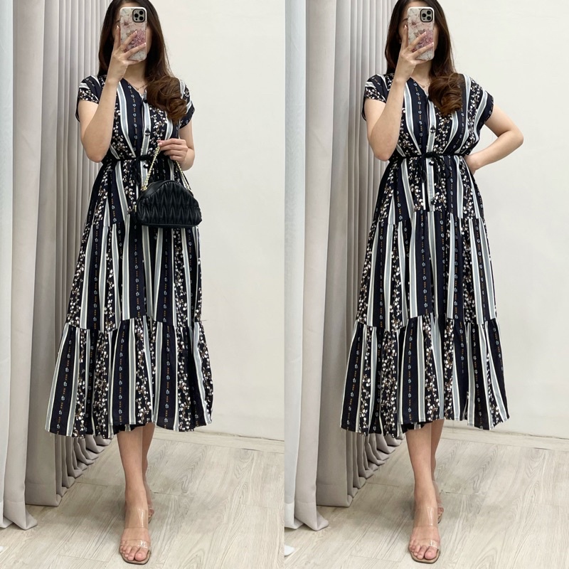 Amariel Malibu Home Dress - Daster Nyaman Adem-Mlb: Floline Grey