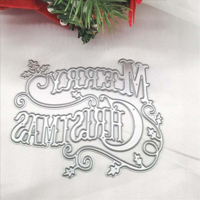 Cetakan Stensil Cutting Dies Motif Tema Natal Bahan Metal Untuk Scrapbook / Craft Diy