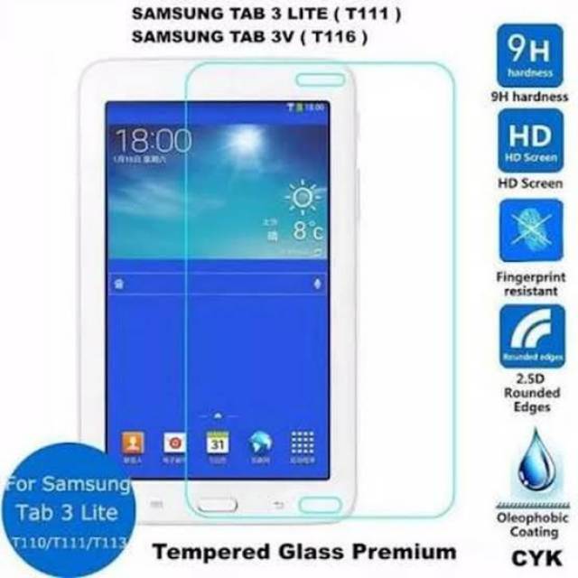 [ Samsung Galaxy Tab 3 Lite T110/T111/T113 ] Tempered Glass Screen Protector Protective Film / ANTI GORES KACA TABLET / ANTI GORES KACA TAB / ANTI GORES IPAD / PELINDUNG LAYAR