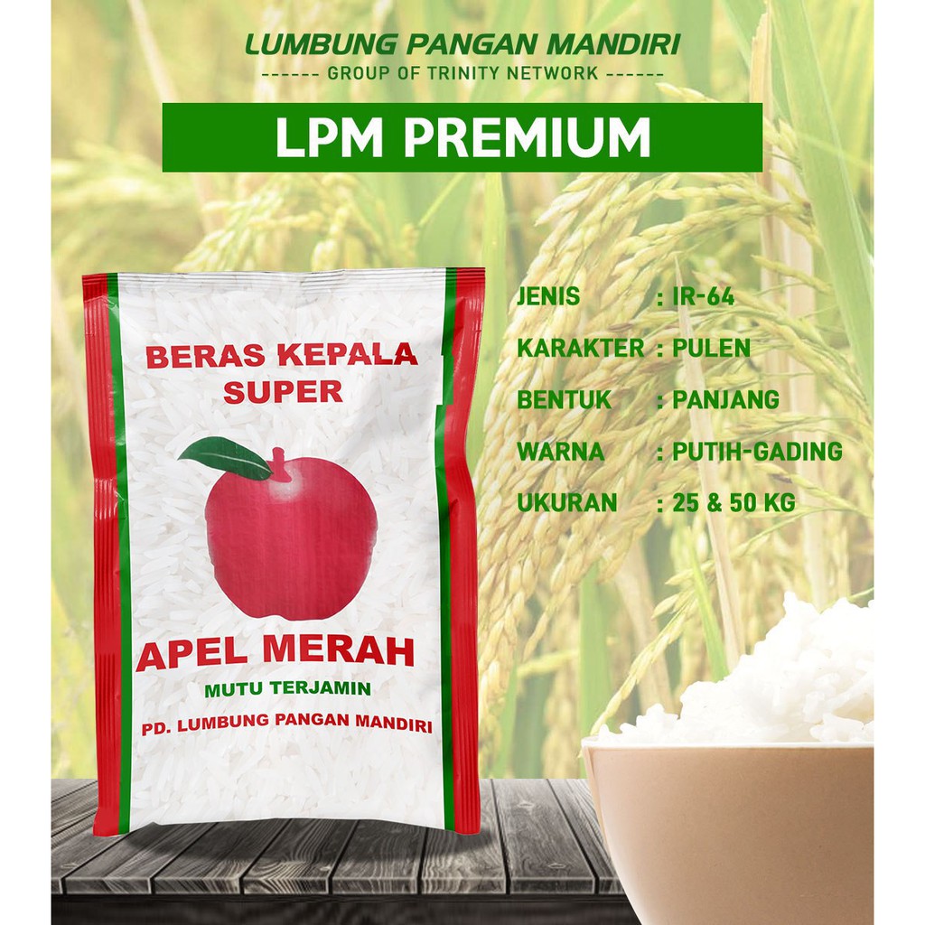 Beras Apel Merah 50kg Indonesia