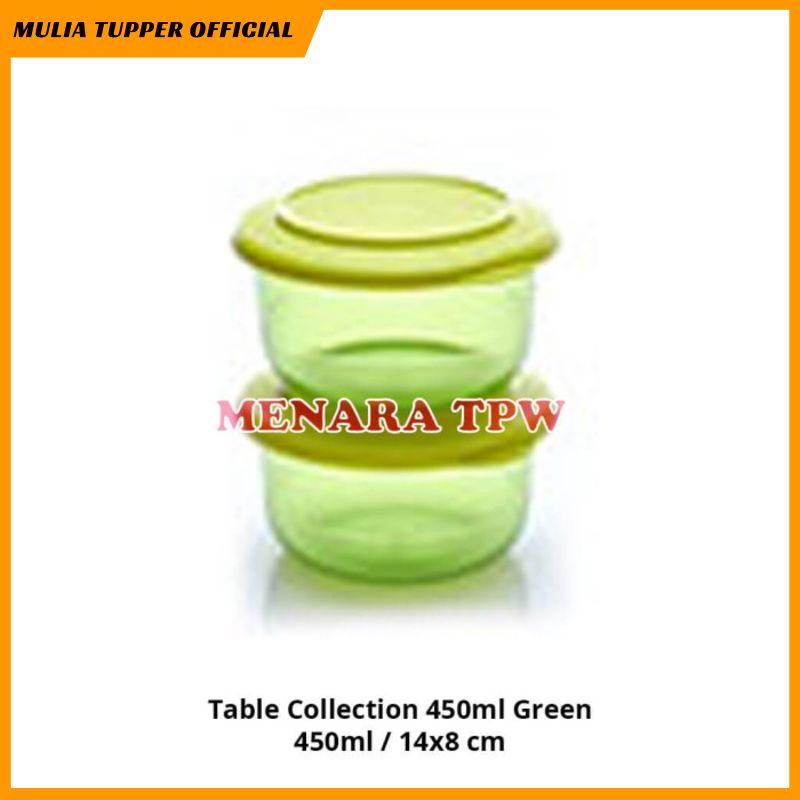 Baru Tupperware Table Collection 450ml Green Hijau