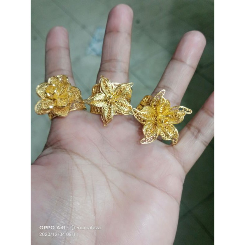 cincin kendari berlapis emas 24k