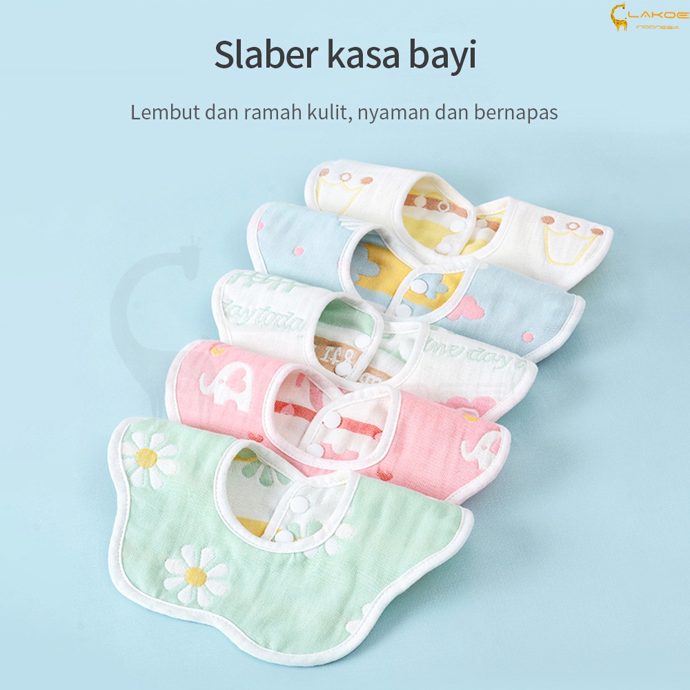 LAKOE bib bayi slabber bayi 6 lapis Celemek Makan Bayi Bahan Katun Gauze