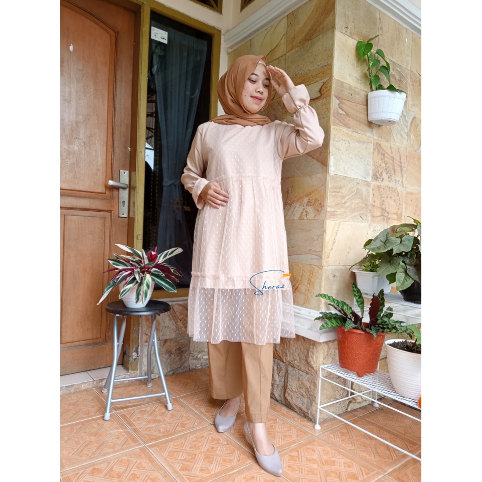 Atasan Tunik Oversize Jumbo Ld 120 130 140 CHARLOTA TUNIK S M L XL XXL XXXL 5L Tunik Tile Kondangan Wanita