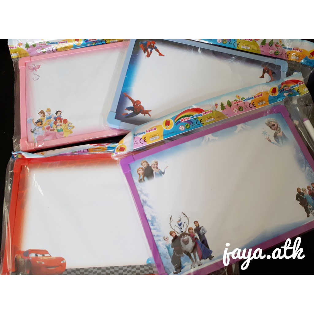 Papan Tulis Anak Karakter + 2pcs Magnet + Spidol + Penghapus